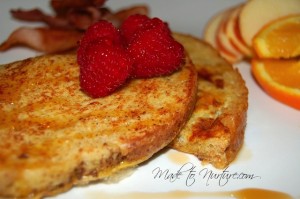 French toast with text